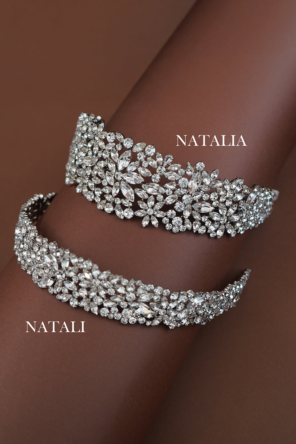 Ellee Real Bride Adorned with NATALIA Swarovski Luxurious Bridal Headpiece