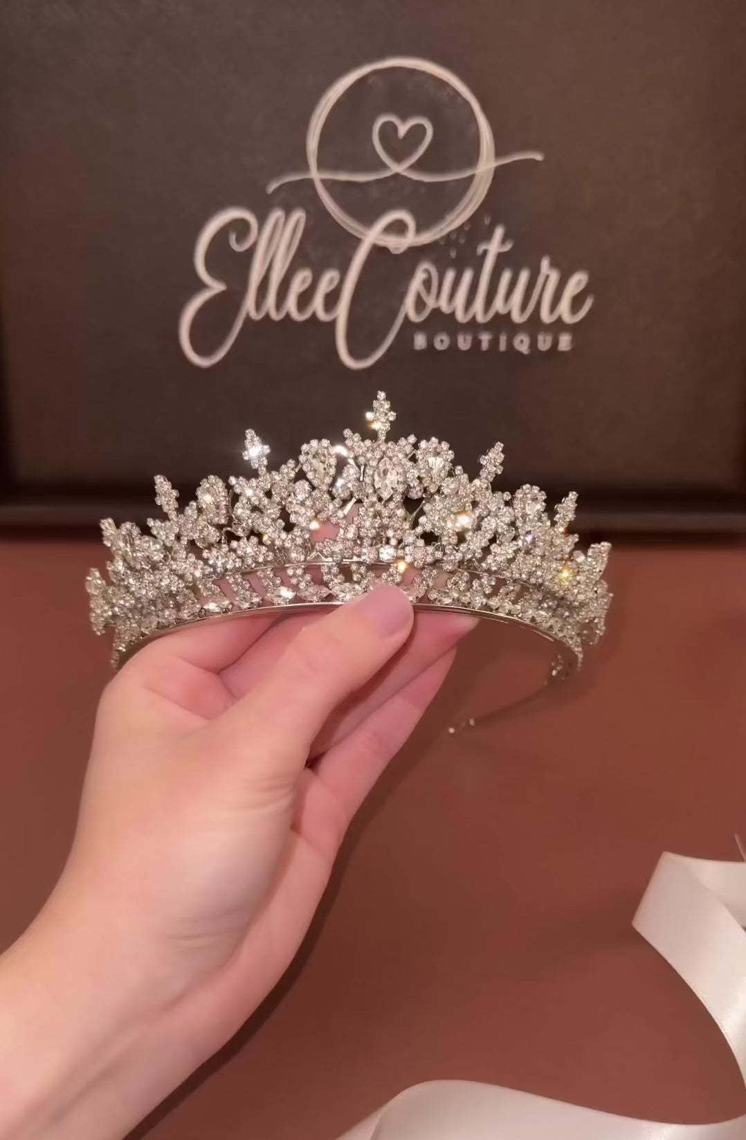 GEMNA Rose Gold Swarovski Luxurious Wedding Tiara 3D Luxury