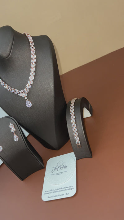 DARLING Jewelry Set with Necklace, Bracelet, and Drop Earrings (Final Sale)