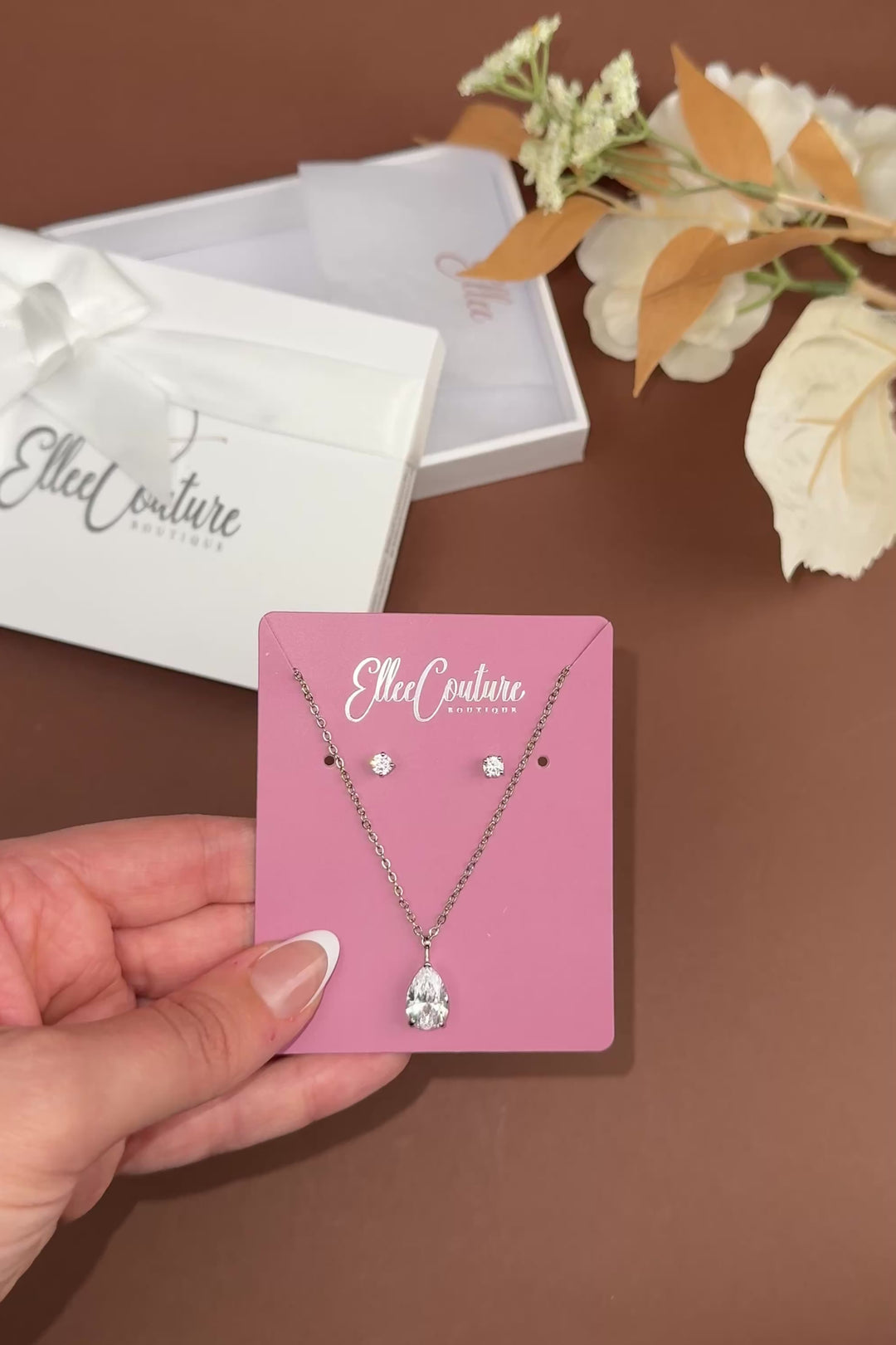 CASSIE Simulated Diamond Necklace Set