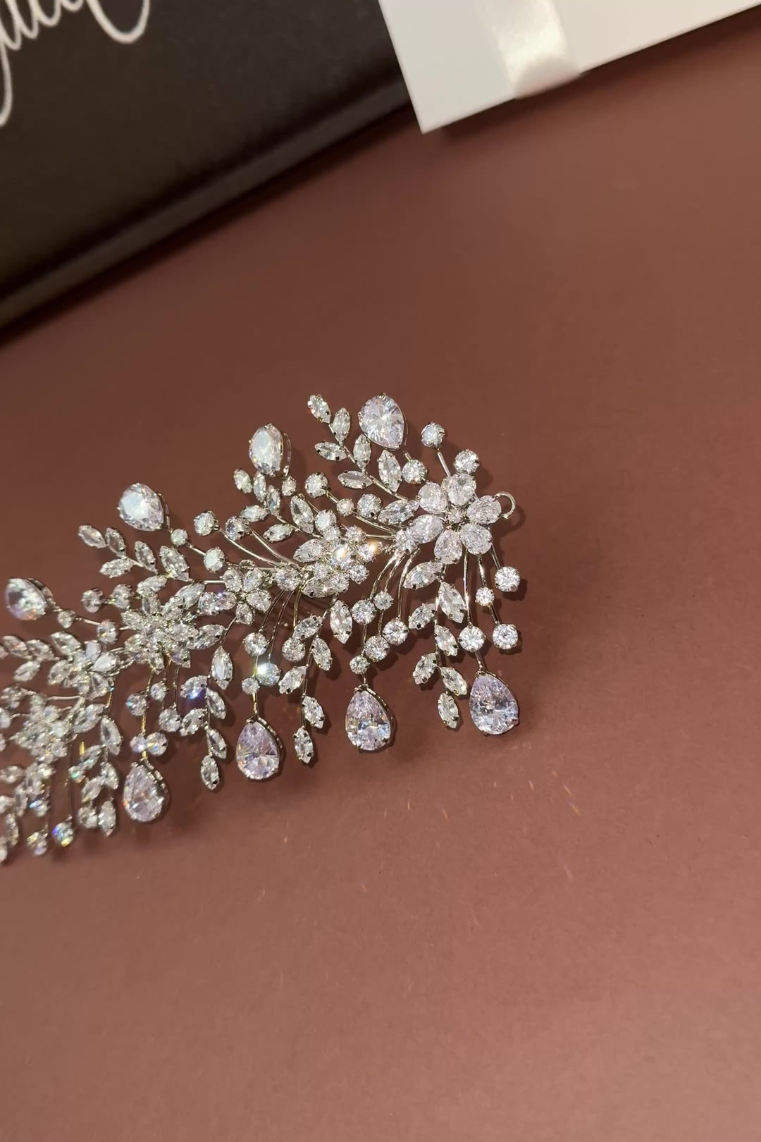 Ellee Bride Adorned with AMOUR Simulated Diamond Gorgeous Hair Comb