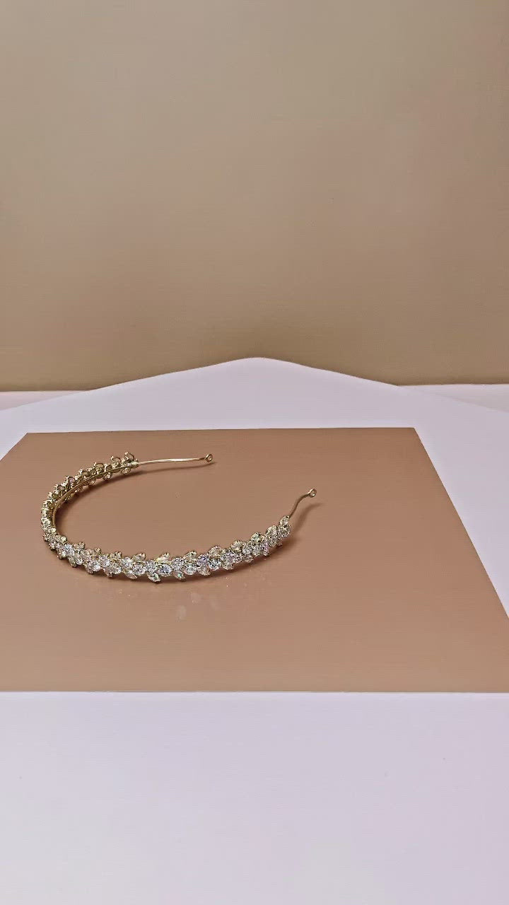 ALORA Gorgeous Bridal Headband, Swarovski Elegant Wedding Headband