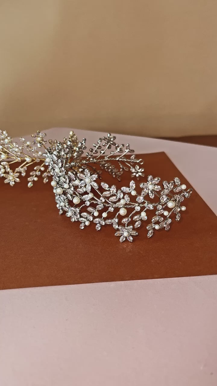 ELIANNA-PEARLS and Swarovski Bridal Headband