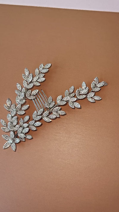 KATIA Swarovski Bridal Hair Wings, Swarovski Hair Comb