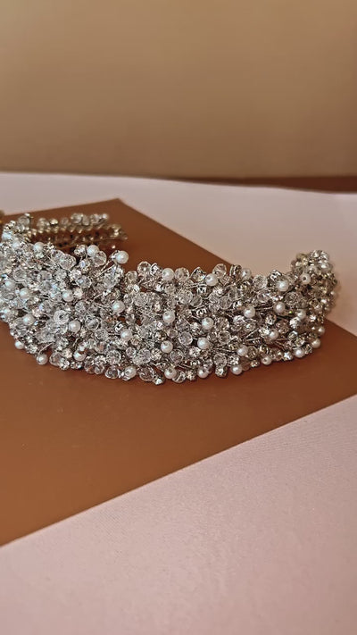 BALILTI Swarovski Bridal Pearl Headpiece