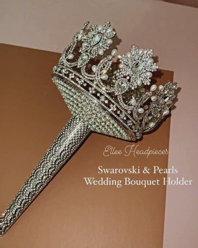 CLEOPATRA Luxurious Swarovski Bridal Bouquet Holder, Flower Holder