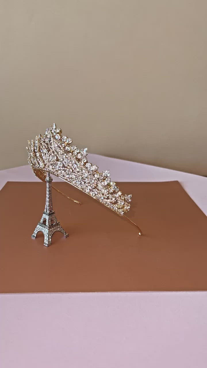 LILLIBETH Luxurious 3-D Swarovski Bridal Princess Tiara