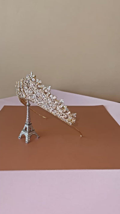 LILLIBETH Luxurious 3-D Swarovski Bridal Princess Tiara