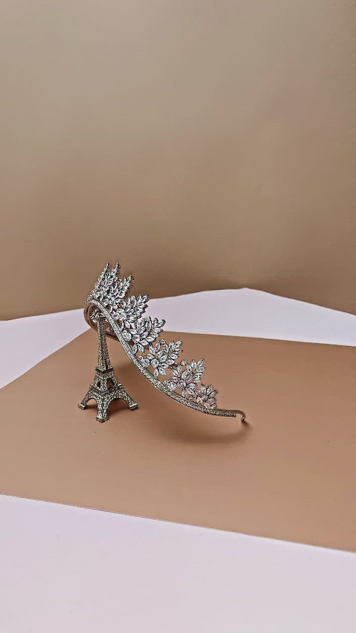 Ellee Real Bride Adorned with MARIE Swarovski Bridal Tiara Stunning Tiara