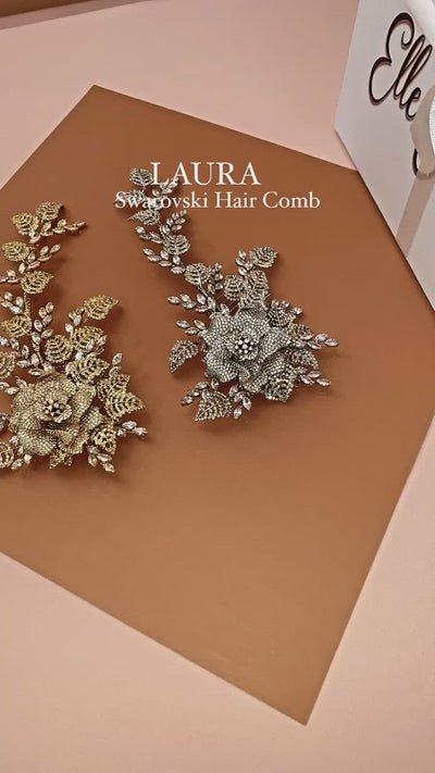 LAURA Swarovski Bridal Hair Comb, Wedding Headpiece