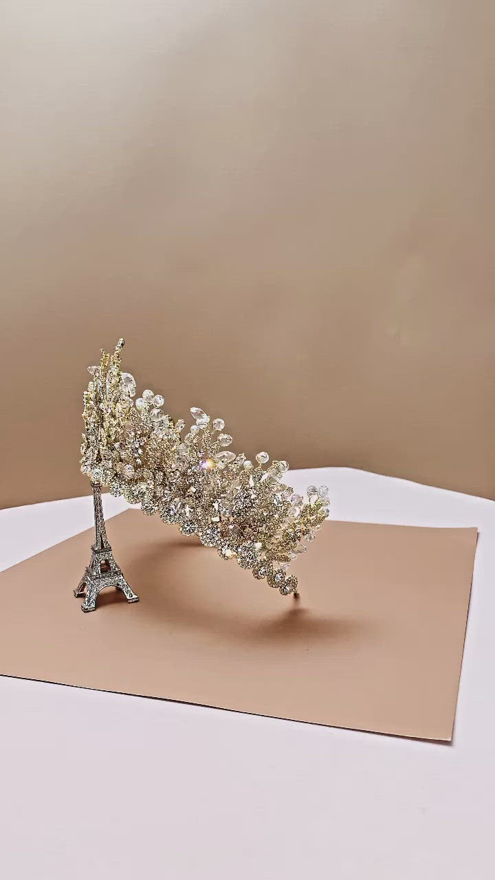 ELISABETTA Swarovski Wedding Tiara, 3D Bridal Tiara
