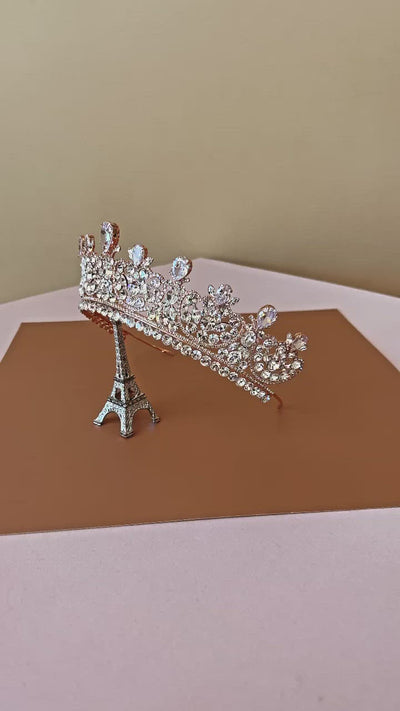 CARINA Swarovski & Pearls Wedding Crown, Princess Tiara