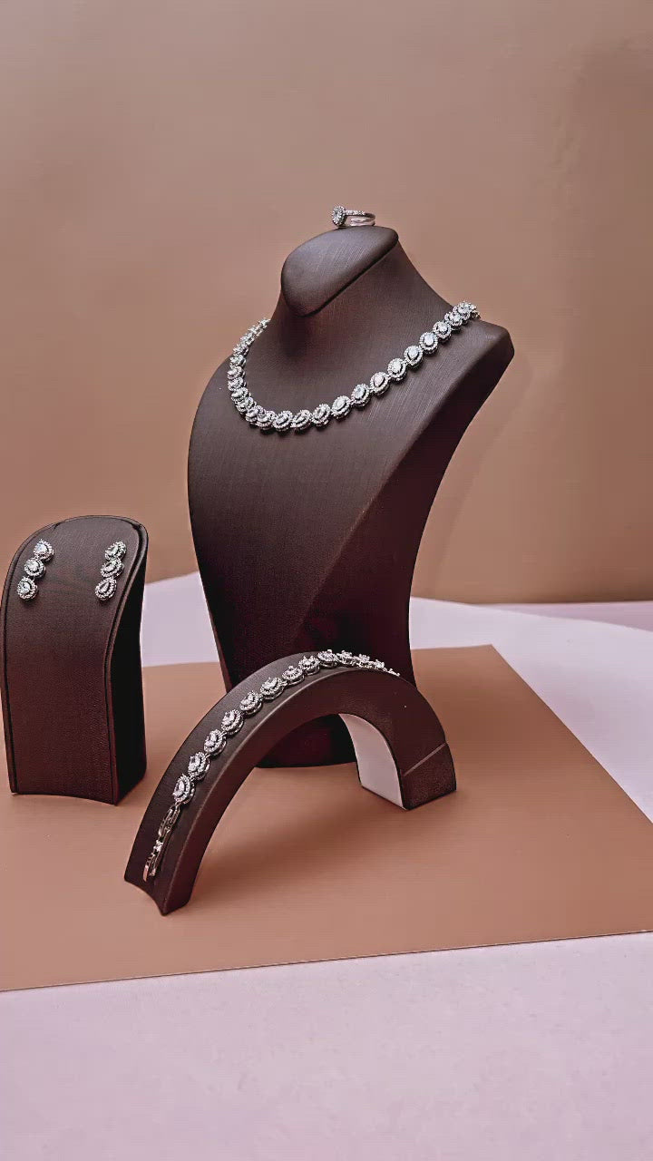 GLAM LUXE Jewelry Set with Necklace, Bracelet, Drop Earrings, and Ring *Final Sale*