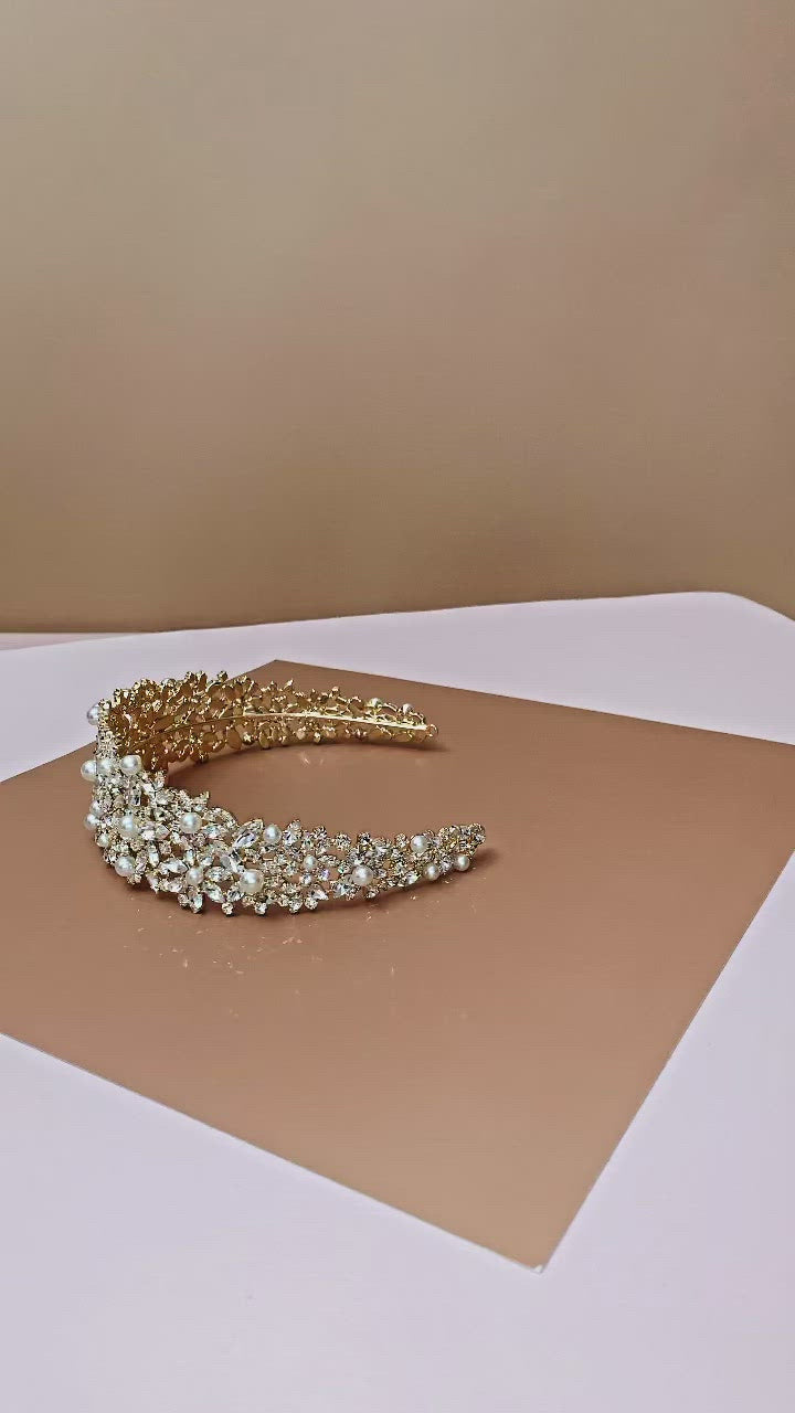 NATALIA-PEARLS Swarovski Bridal Headpiece