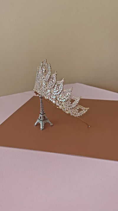 ANTOINETTE Wedding or Quinceanera Crown with Swarovski Crystals