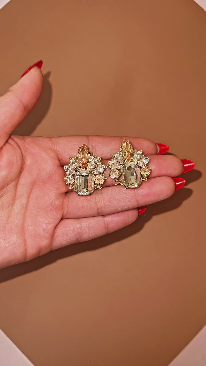 OYA-GOLD CRYSTAL Swarovski Stud Earrings