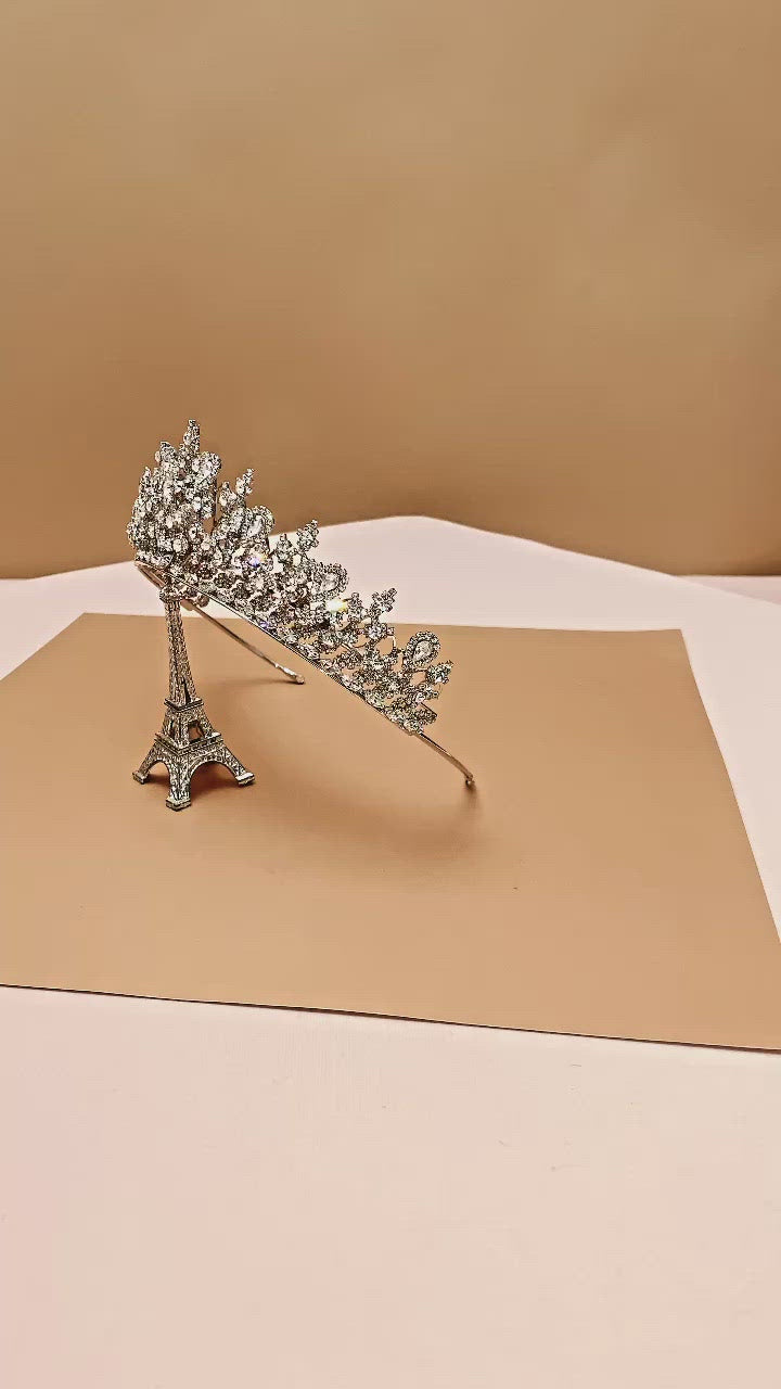 Ellee Real Bride Adorned with GEMNA Swarovski Luxurious Wedding Tiara 3D Luxury