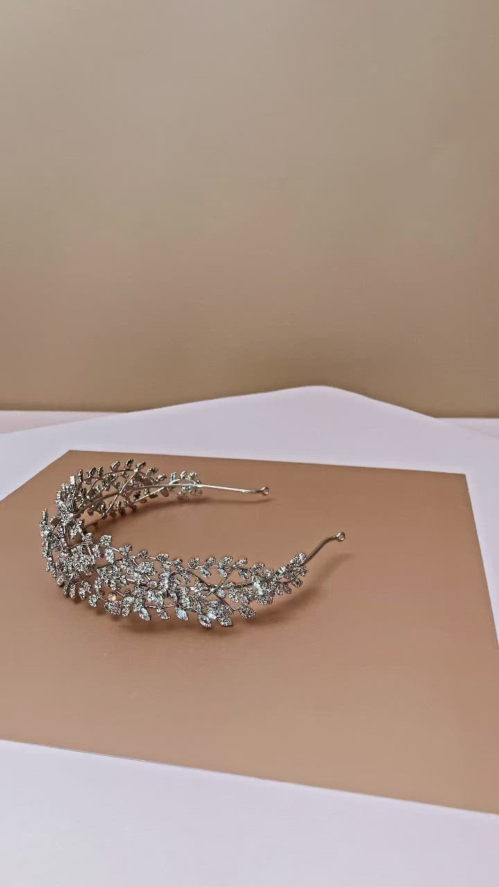 INNA Stunning 3-D Swarovski Bridal Headband
