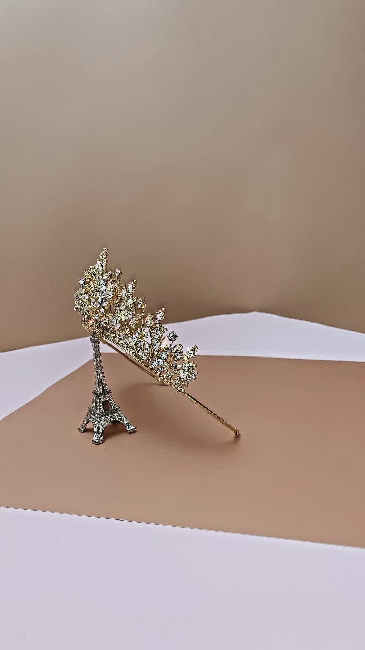 Ellee Real Bride Adorned with RENEE Princess Swarovski Wedding Tiara