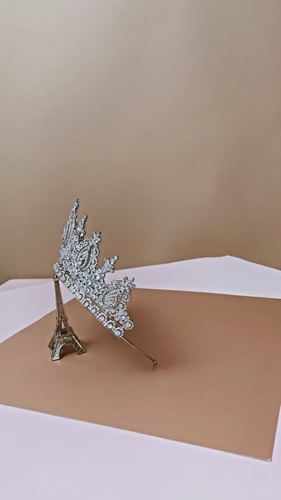 BRIGITTE Luxurious Swarovski Wedding Crown with Micro Cubic Zirconia