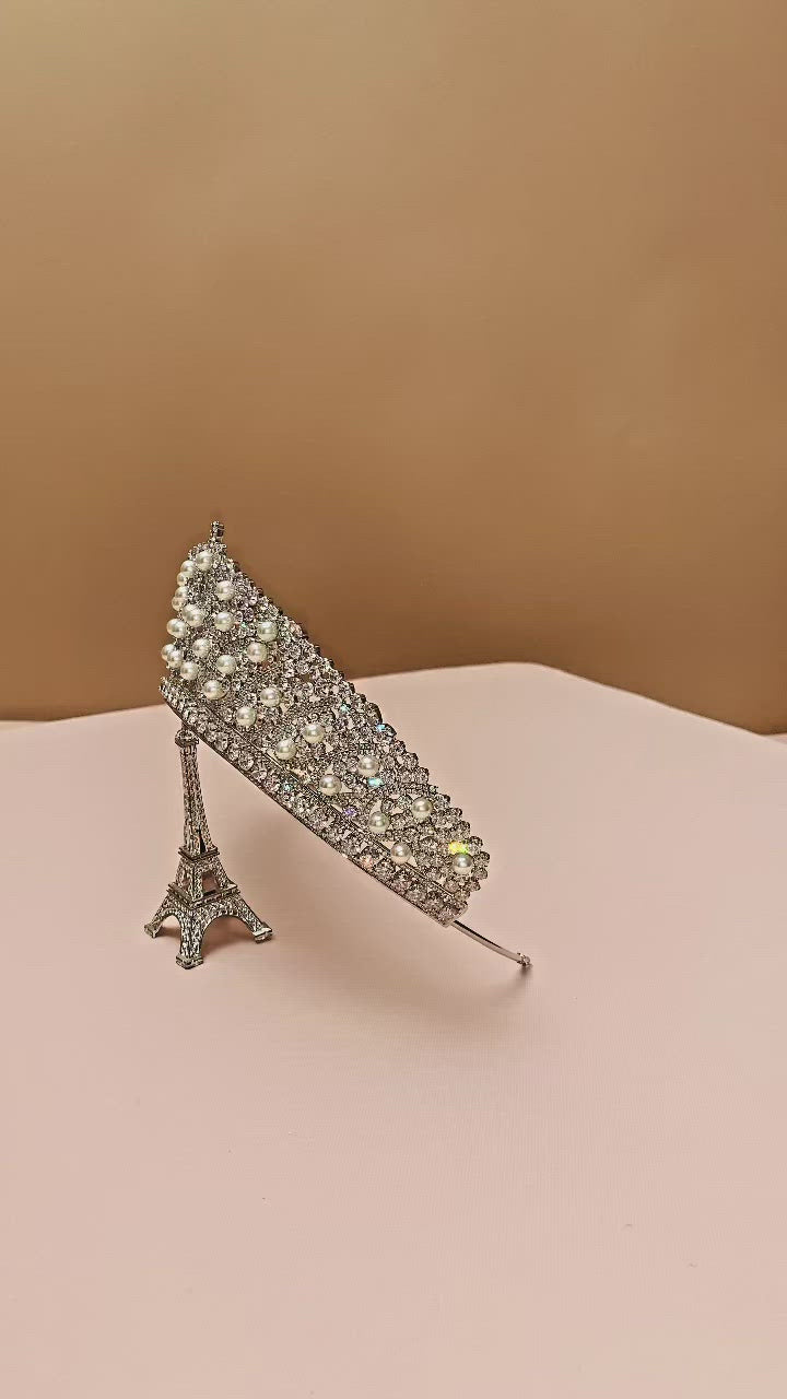 ALINE-PEARLS Swarovski and Pearl Bridal or Special Event Crown