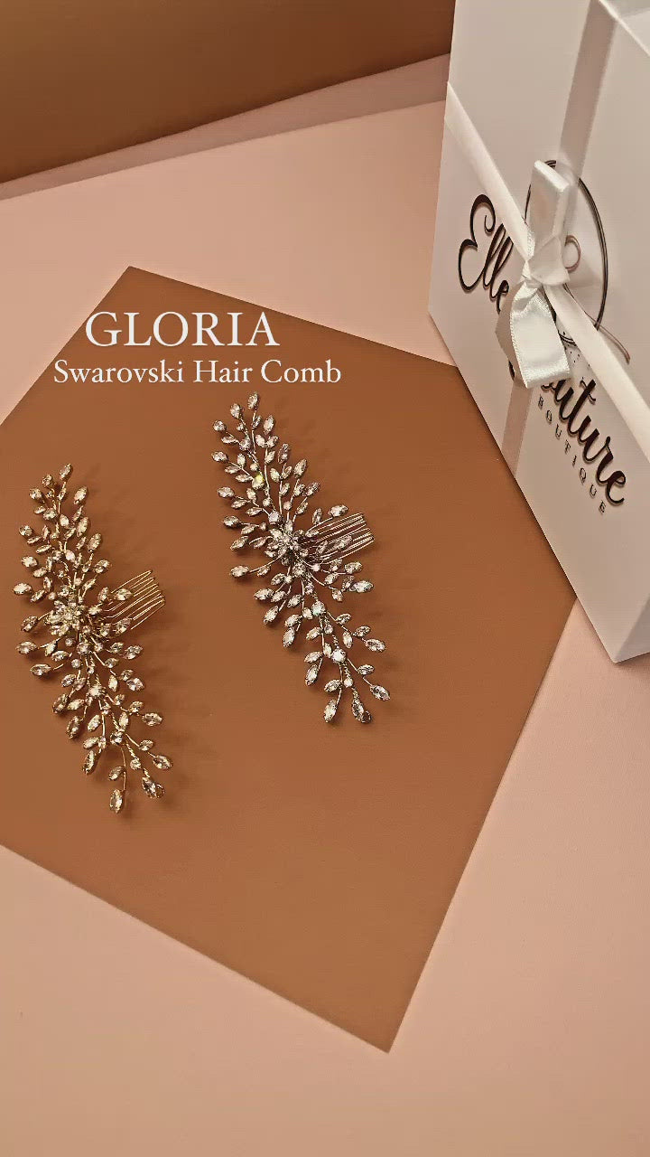 GLORIA Bridal Headpiece, Swarovski Wedding Hair Comb