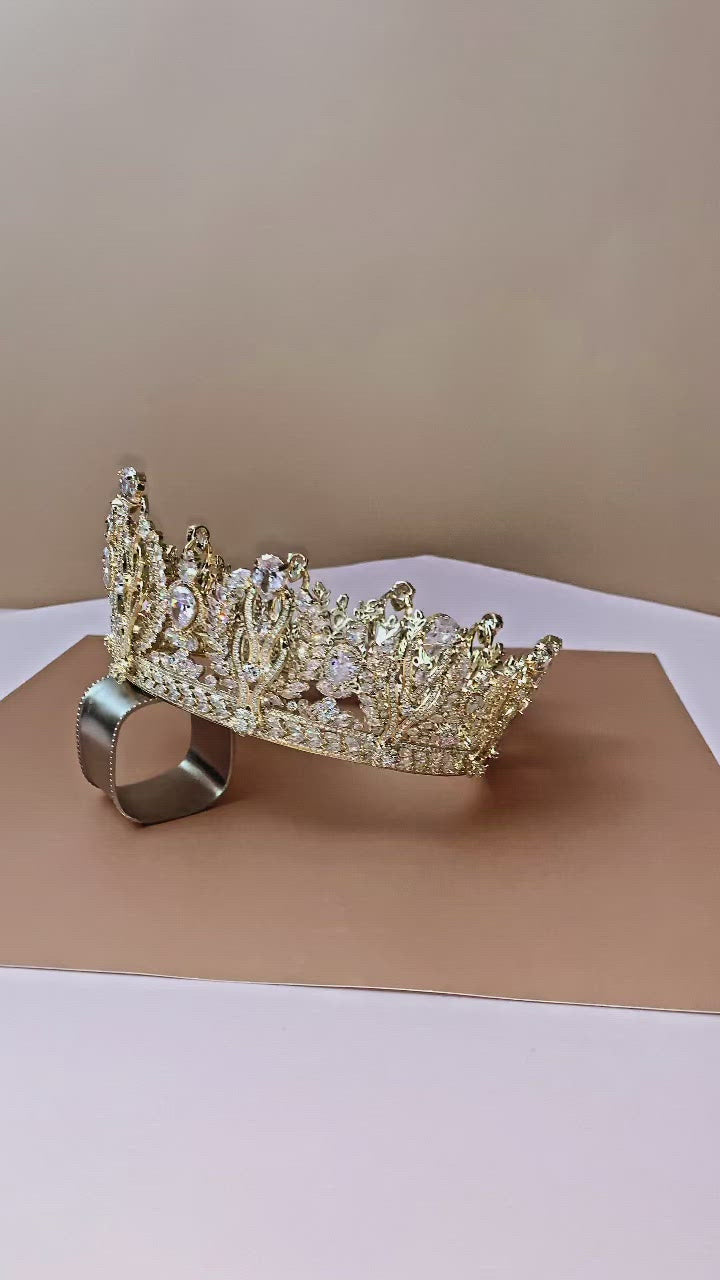Ellee Real Bride Adorned with ROYALE Luxurious Wedding Full Crown For a Queen - Royal Wedding