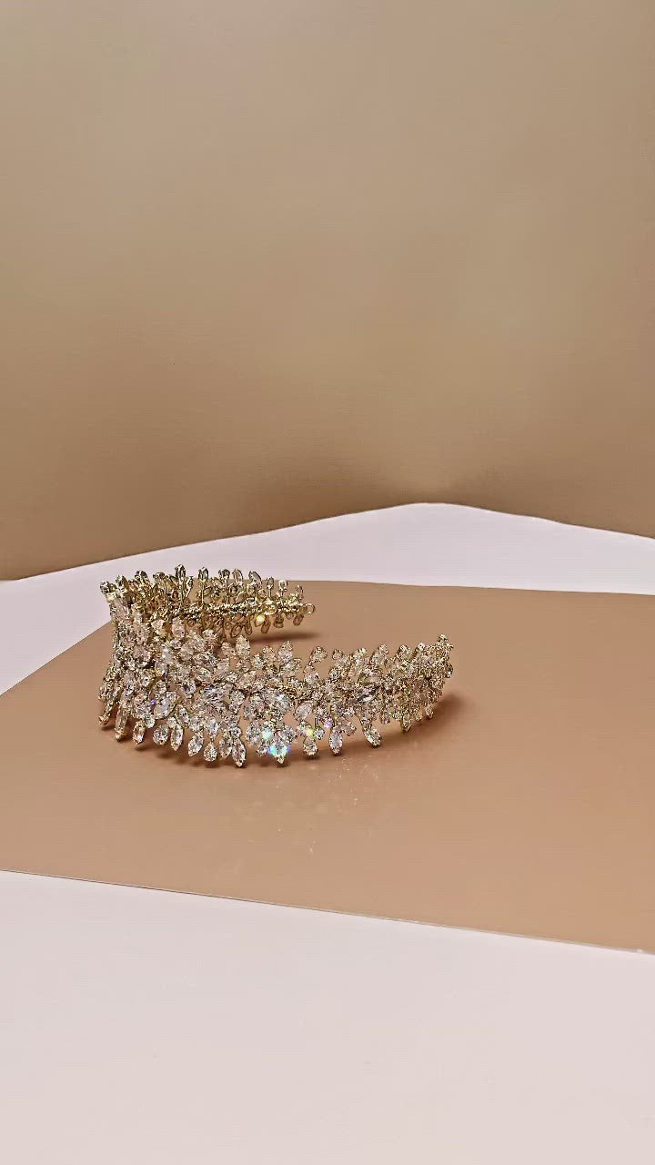 BELLE Wedding Headband, Swarovski Bridal Headpiece