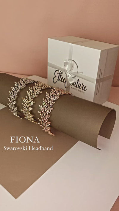 FIONA Rose Gold Swarovski Bridal Headband