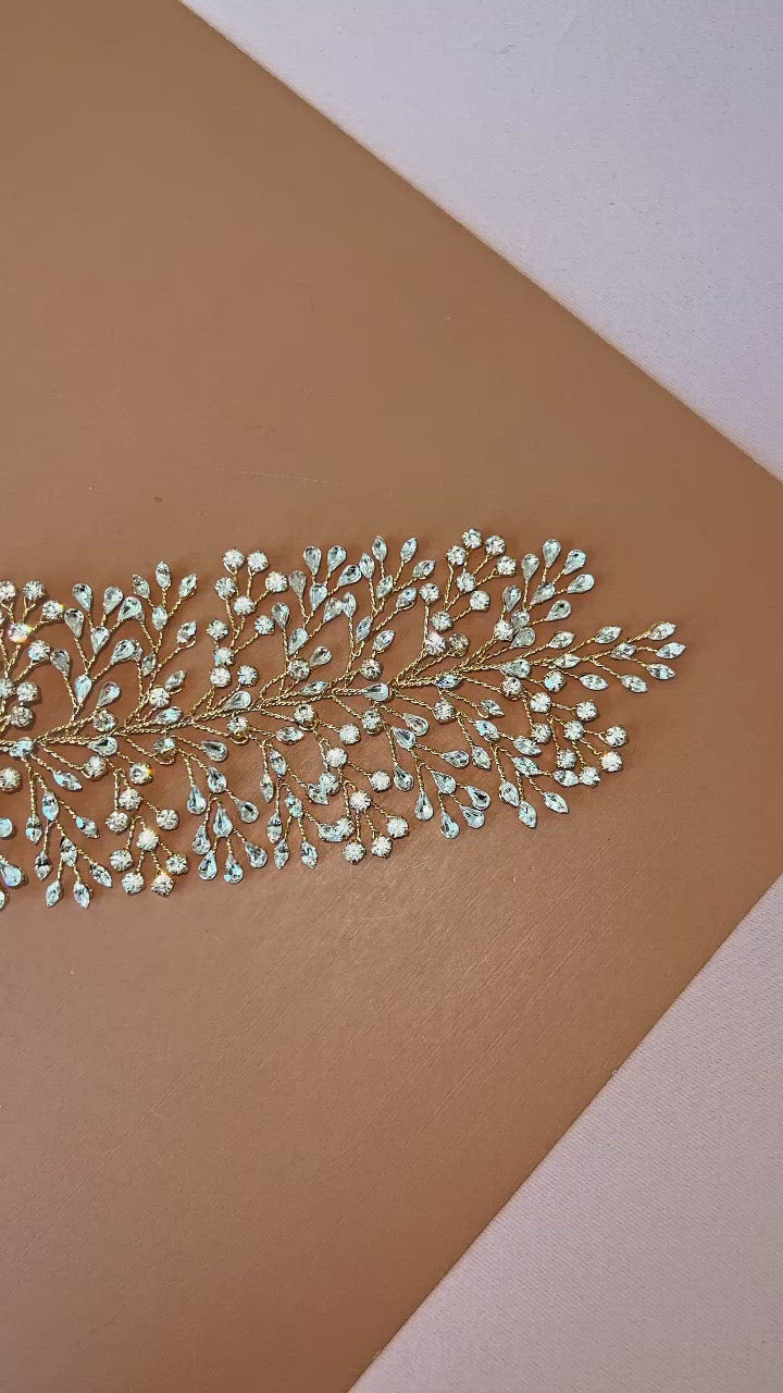 ZELIE Bridal Headpiece, Swarovski Wedding Hair Vine (Final Sale)