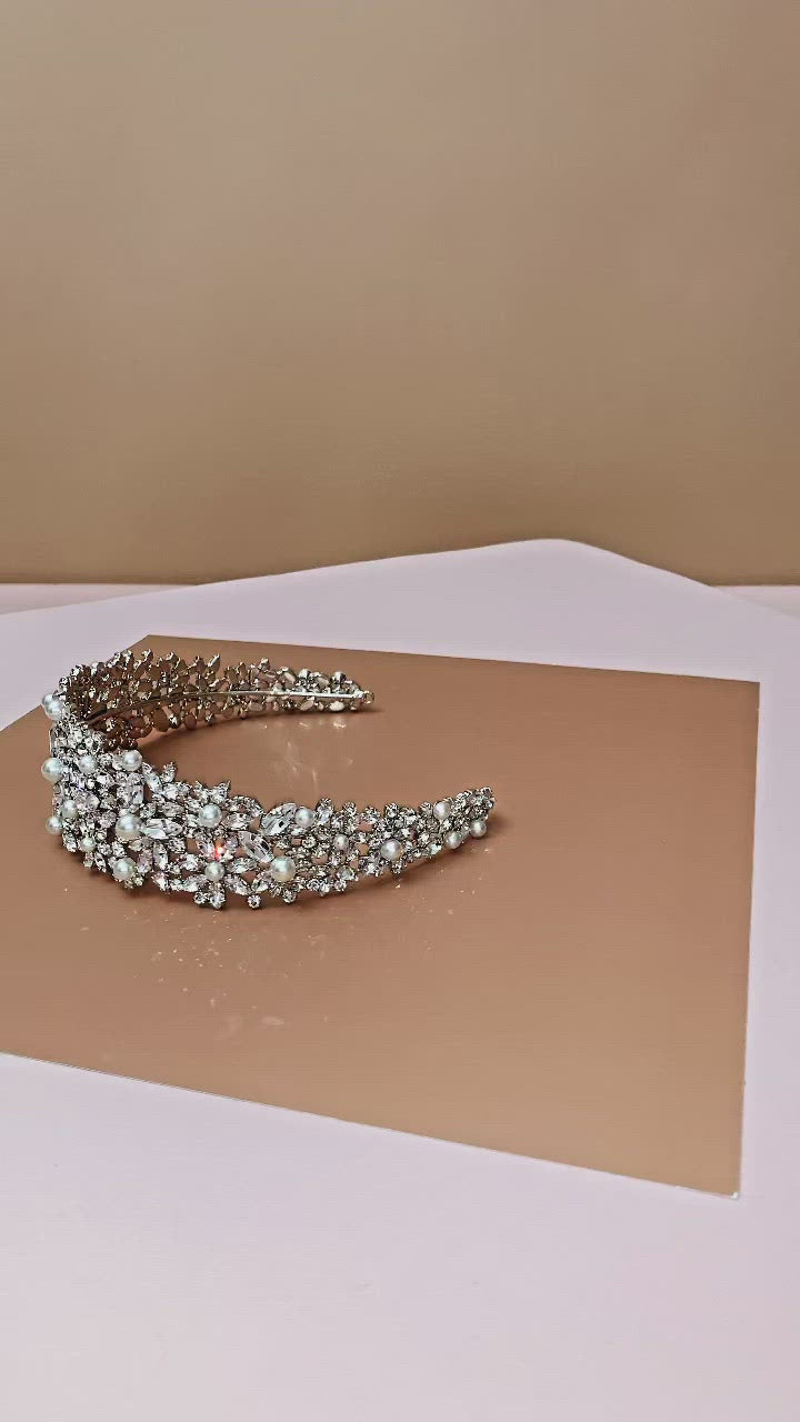 NATALIA-PEARLS Swarovski Bridal Headpiece