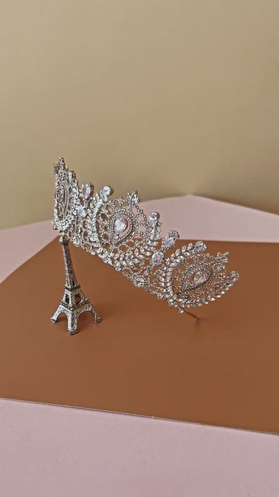 ANGELIKA Bridal or Quinceanera Crown with Swarovski Crystals