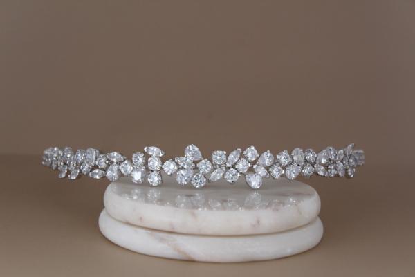 ALIX Rose Gold Wedding Headband, Swarovski Bridal Tiara