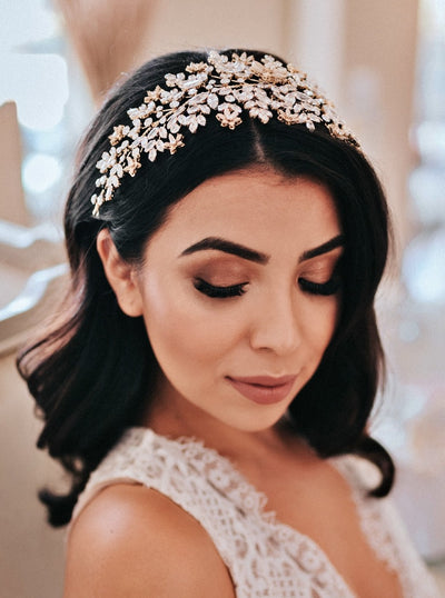 AMORETTE Bridal Headband, Swarovski Headpiece