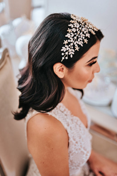 AMORETTE Bridal Headband, Swarovski Headpiece