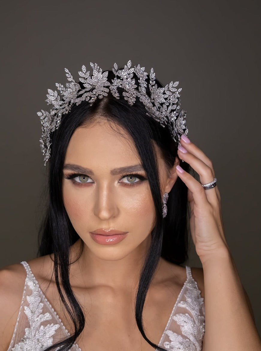 AURELIA Swarovski Wedding Headpiece with Micro Zirconia