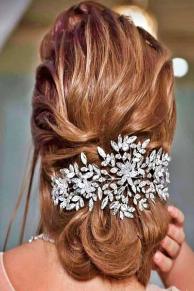 AMORETTE Bridal Headpiece,  Swarovski Crystals Headband