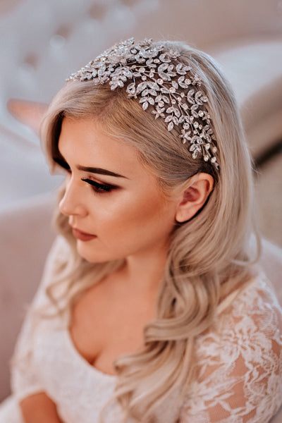 AMORETTE Bridal Headband, Swarovski Headpiece