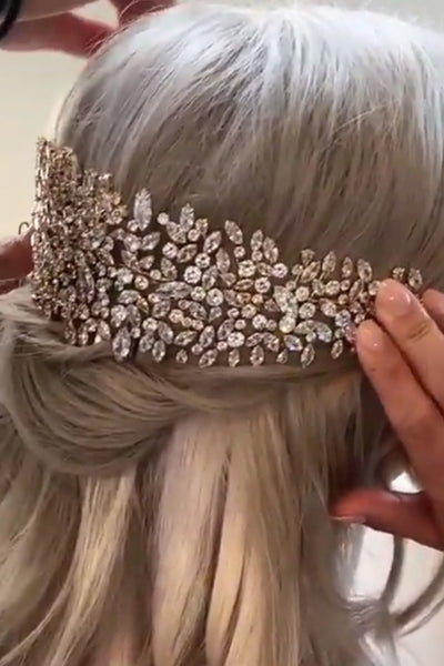 BELLE Wedding Headband, Swarovski Bridal Headpiece