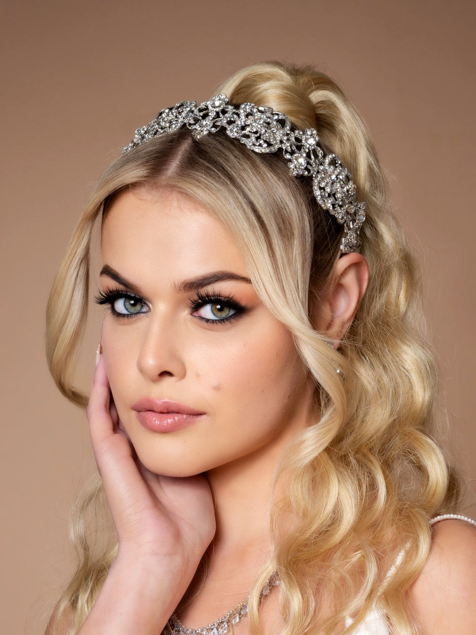 DELILAH Swarovski Lustrous Bridal Headpiece