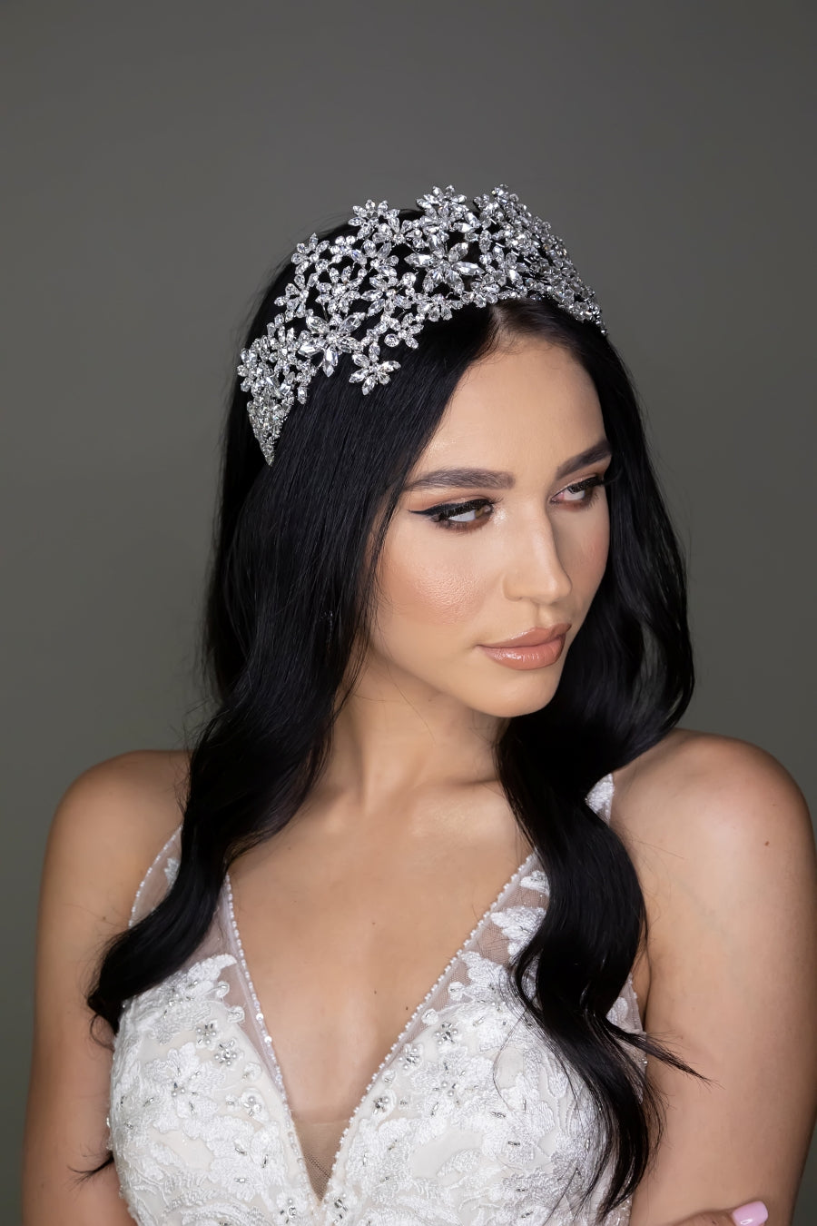 FLORENCE Bridal Headband, Swarovski Crystals Wedding Headpiece