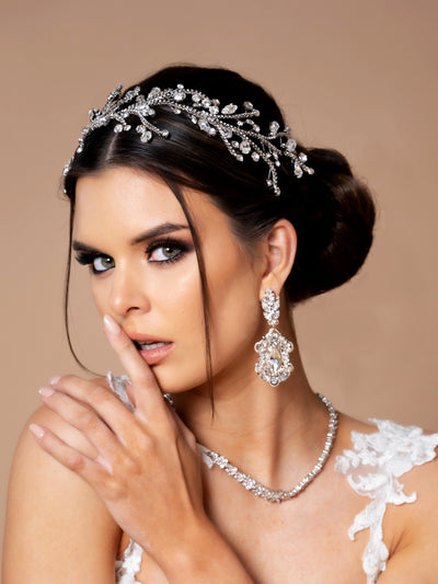 MAYA Stunning Swarovski Bridal Headband Gorgeous Details