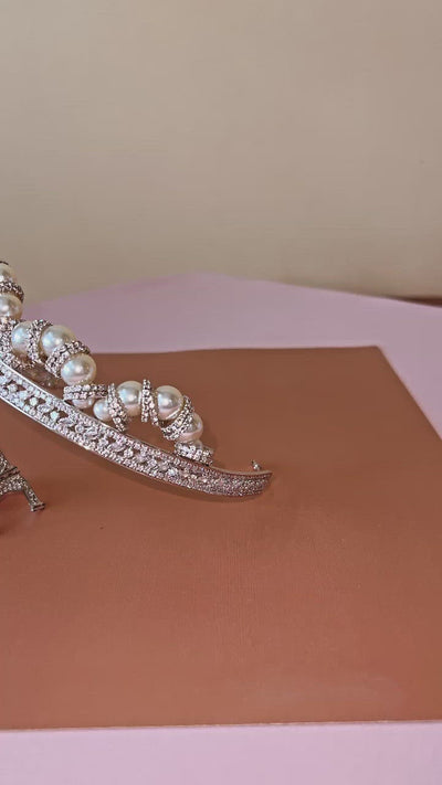 ADELAIDE Swarovski and Pearls Stunning Bridal Tiara ( Final Sale )