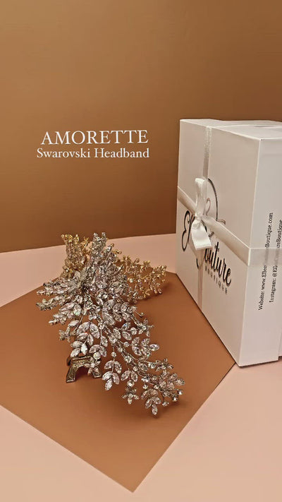 AMORETTE Bridal Headpiece, Luxurious Swarovski Crystals