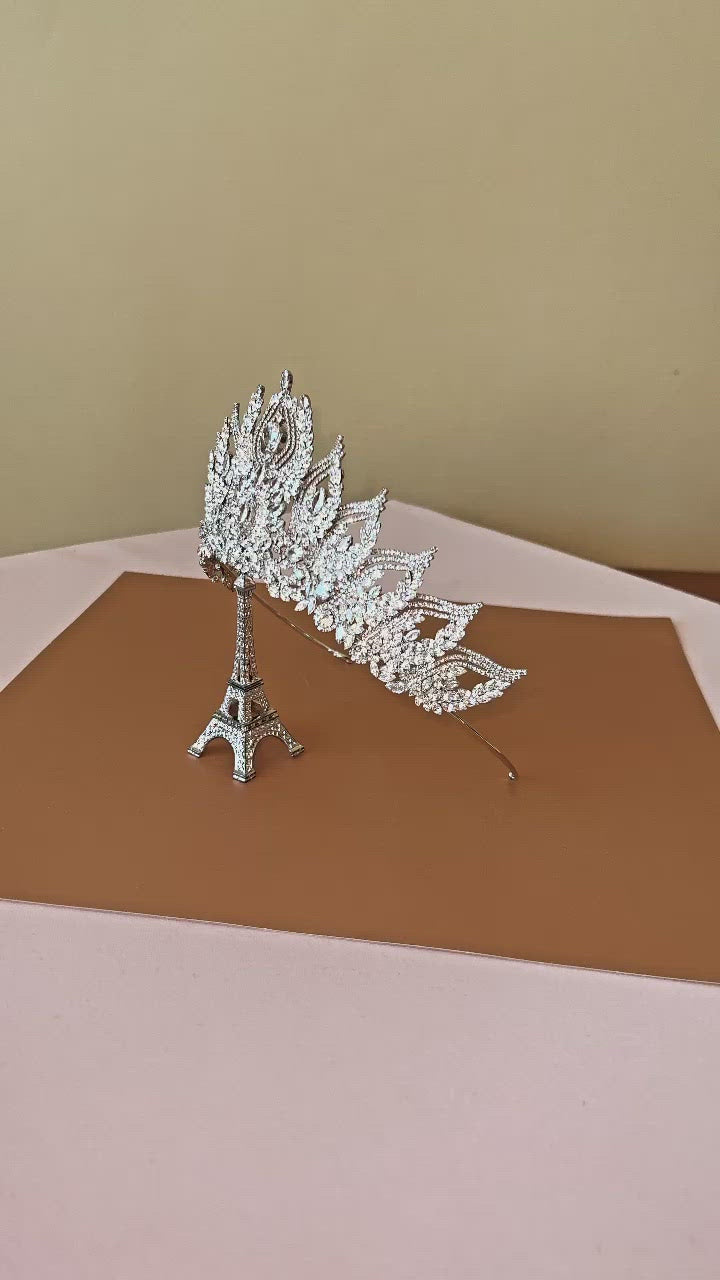 ANTOINETTE Wedding or Quinceanera Crown with Swarovski Crystals