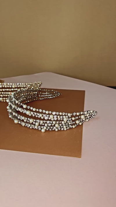 RAINA Luxurious Swarovski and Pearl Headband