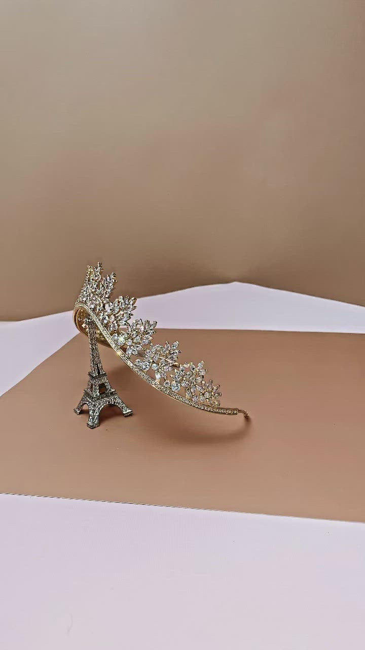 Ellee Real Bride Adorned with MARIE Swarovski Bridal Tiara Stunning Tiara