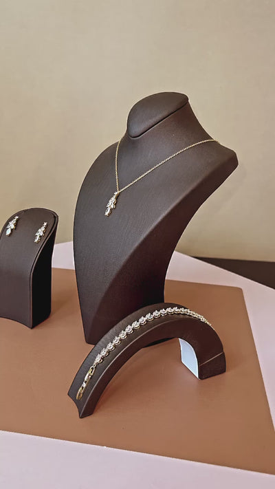 INGI Swarovski Jewelry Set with Necklace, Bracelet, Drop Earrings