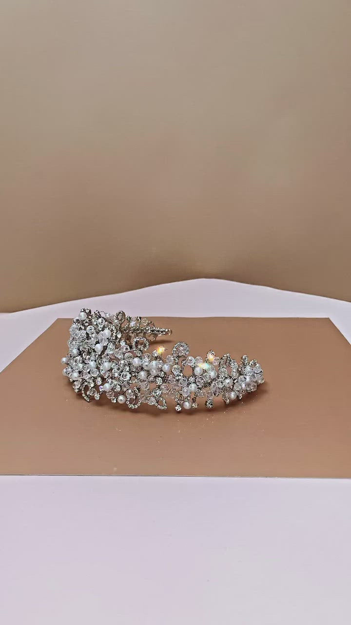 PEARL Wedding Headband, Swarovski & Pearls Headpiece