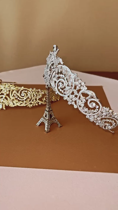 YASMIN Luxurious Bridal Tiara with Swarovski Crystals